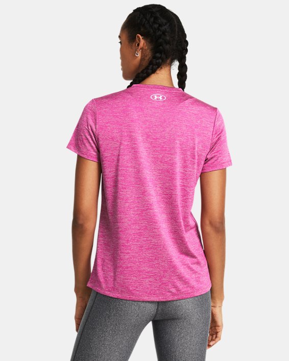 Camiseta de manga corta UA Tech™ Twist V-Neck para mujer, Pink, pdpMainDesktop image number 1